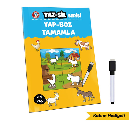 Çocuk Akademi Yaz Sil Serisi Yap-Boz Tamamla