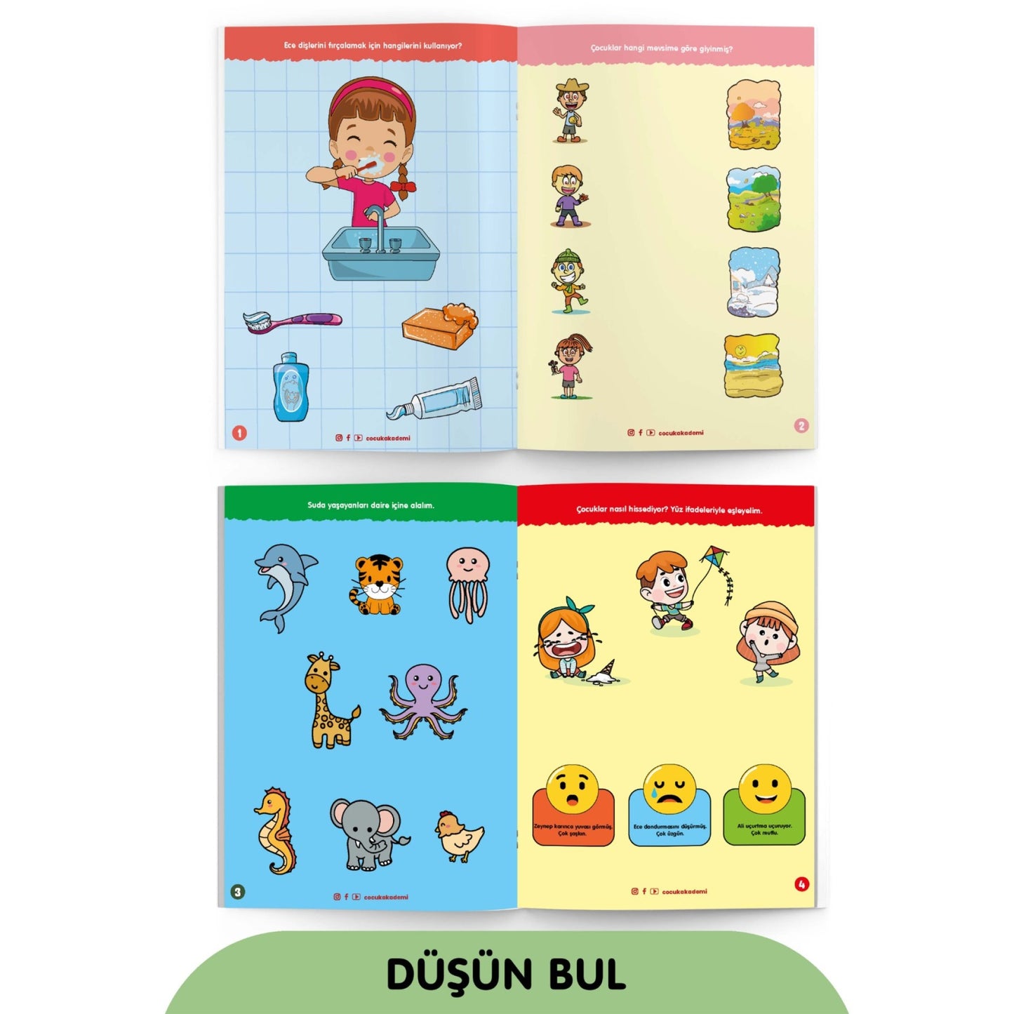 Çocuk Akademi Yaz Sil Serisi Düşün Bul