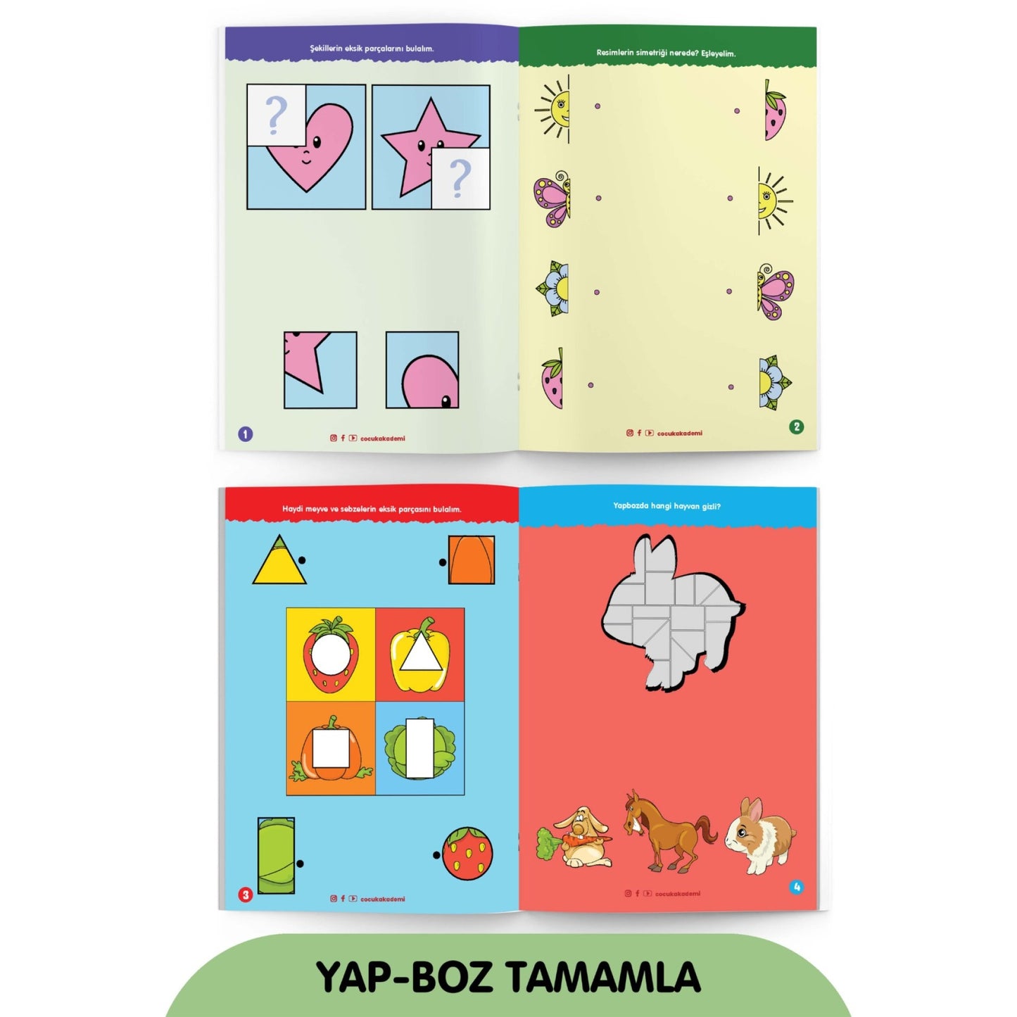 Çocuk Akademi Yaz Sil Serisi Yap-Boz Tamamla